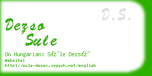 dezso sule business card